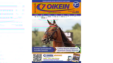 7 oikein -lehti ilmestyy torstaisin, Siinä julkaistaan kotimaan ravien käsiohjelmasivut torstaista seuraavaan keskiviikkoon. Lisäksi Ruotsin raveihin on käsiohjelmasivut päivän pääpeliin torstaista maanantaihin.