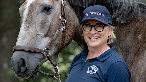 Katja Ståhl ja LeRocks eli Lenni, uuden kirjan tähti.