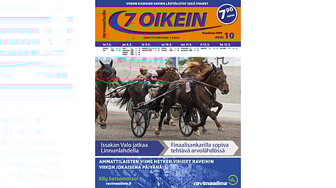 7 oikein -lehti ilmestyy torstaisin. Siinä julkaistaan kotimaan ravien käsiohjelmasivut torstaista seuraavaan keskiviikkoon. Lisäksi Ruotsin raveihin on käsiohjelmasivut päivän pääpeliin torstaista maanantaihin, ja näköislehdessä linkit tulostettaviin käsiohjelmasivuihin tiistain ja keskiviikon pääpeliin.