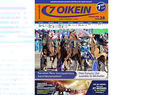 7 oikein -lehti ilmestyy torstaisin. Siinä julkaistaan kotimaan ravien käsiohjelmasivut torstaista seuraavaan keskiviikkoon. Lisäksi Ruotsin raveihin on käsiohjelmasivut päivän pääpeliin torstaista maanantaihin, ja näköislehdessä linkit tulostettaviin käsiohjelmasivuihin tiistain ja keskiviikon pääpeliin.