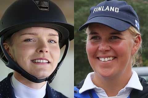 Veera Manninen ja Sanna Siltakorpi aloittavat olympiaurakkansa Sir Gregin ja Bofey Clickin kanssa ensi lauantaina kenttäratsastuksen koulukokeessa.