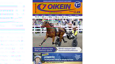 7 oikein -lehti ilmestyy torstaisin. Siinä julkaistaan kotimaan ravien käsiohjelmasivut torstaista seuraavaan keskiviikkoon. Lisäksi Ruotsin raveihin on käsiohjelmasivut päivän pääpeliin torstaista maanantaihin, ja näköislehdessä linkit tulostettaviin käsiohjelmasivuihin tiistain ja keskiviikon pääpeliin.