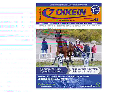 7 oikein -lehti ilmestyy torstaisin. Siinä julkaistaan kotimaan ravien käsiohjelmasivut torstaista seuraavaan keskiviikkoon. Lisäksi Ruotsin raveihin on käsiohjelmasivut päivän pääpeliin torstaista maanantaihin, ja näköislehdessä linkit tulostettaviin käsiohjelmasivuihin tiistain ja keskiviikon pääpeliin.