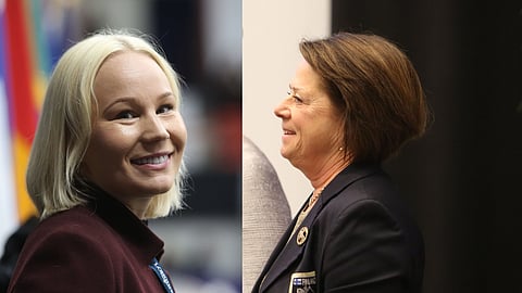 Ehdolla SRL:n hallitukseen: Emilia Vättö ja Carina Nyholm.