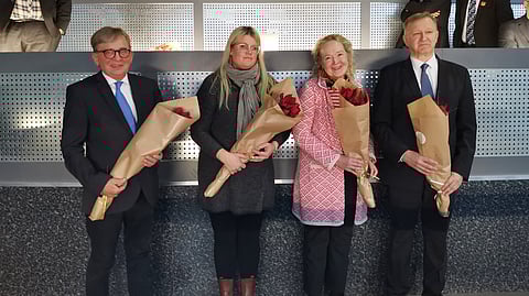 Esa Nuottivaara, Irene Kelloniemi, Jaana Husu-Kallio ja Antti Lehtisalo Suomen Hippos ry:n hallituksesta