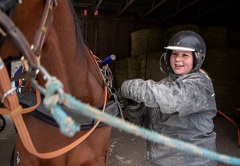”Ikinä en ole kelloa katsonut lenkillä, mutta hevosen mukaan pätkä ajetaan aika kovaa”, Christa Packalén kertoo.