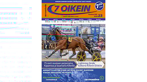 7 oikein -lehdessä julkaistaan kotimaan ravien käsiohjelmasivut vihjeineen ja tallikommentteineen torstaista keskiviikkoon ja Ruotsin pääpelin kohdelähtöjen käsiohjelmasivut torstaista maanantaihin, kun ilmoittaumispäivät ovat normaalit. Tiistain ja keskiviikon Ruotsin pääpelien käsiohjelmasivut A4-koossa ovat ladattavissa verkosta, linkki näköislehdessä.