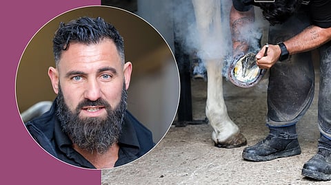 Englantilainen kengittäjä ja kengityksestä väitöskirjaa valmisteleva Yogi Sharp vieraili Suomessa.