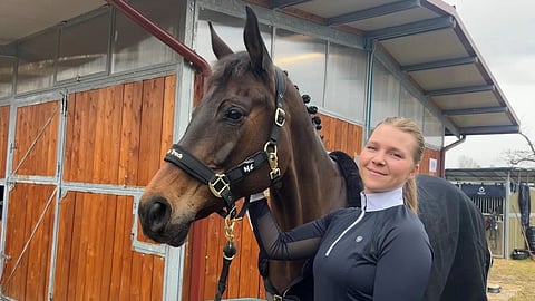 Hedwig Wikström ja Lawesta, joka joutui kesällä ähkyleikkaukseen.
