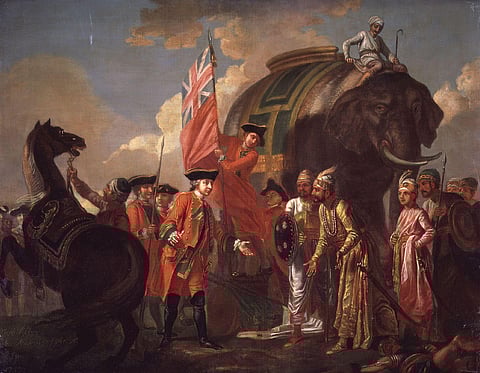 Robert Clive and Mir Jafar after the Battle of Plassey, 1757, by Francis Hayman. Photo: Wikimedia Commons