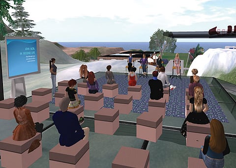 A librarians’ meeting in Second Life. Flickr / Fabio Metitieri