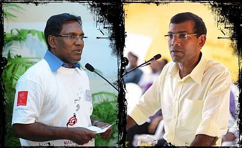War of Words: (L-R), Waheed and Nasheed