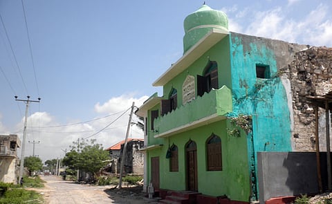 A mosque in bombed-out Jaffna.