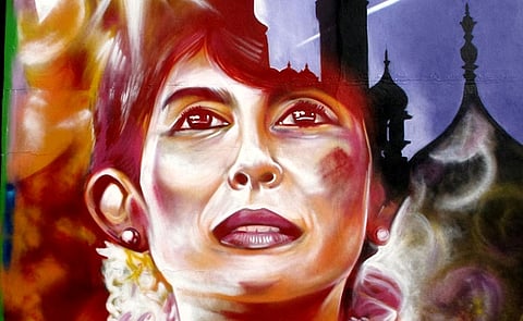 A mural of Aung San Suu Kyi in Brighton, UK.
Photo: duncan, flickr