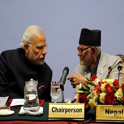 India's PM Narendra Modi and Nepal's PM Sushil Koirala during the SAARC 2014 summit in Kathmandu Photo: XPD Division, MEA India