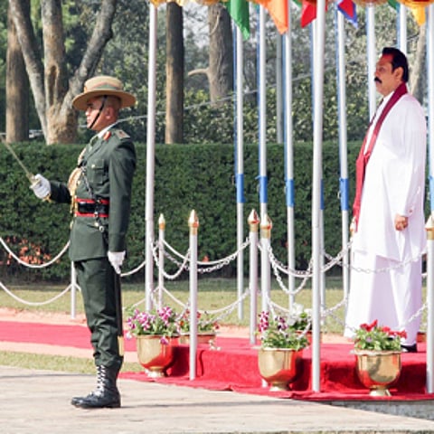 Sri Lankan President Mahinda Rajapaksa during the SAARC welcome ceremony at Tribhuvan International Airport.
Flickr / President Mahinda Rajapaksa