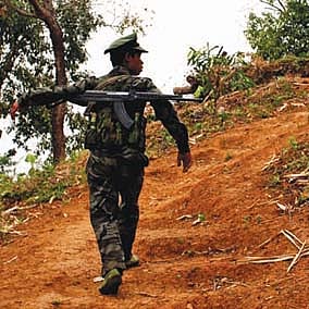 A frontline Kachin Soldier.
Photo: David Brenner