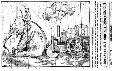 'The Steam-Roller and the Elephant, 'Indian Opinion', 11 January, 1908.
