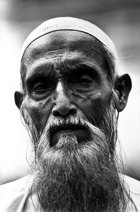 Rohingya man at Jama mosque in Sittwe, Arakan State, Burma.