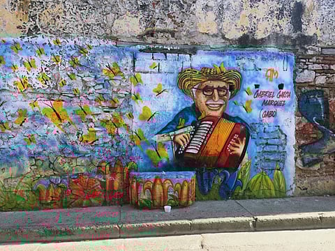 A mural of Gabriel García Márquez in Getsemani, Colombia.
Photo: Manjushree Thapa