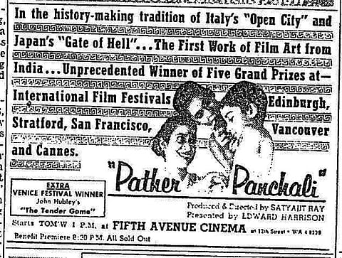 ‘The First Work of Film Art from India’ – advertisement for Pather Panchali in New York Herald Tribune, 21 September 1958.
All photos courtesy of the writer.