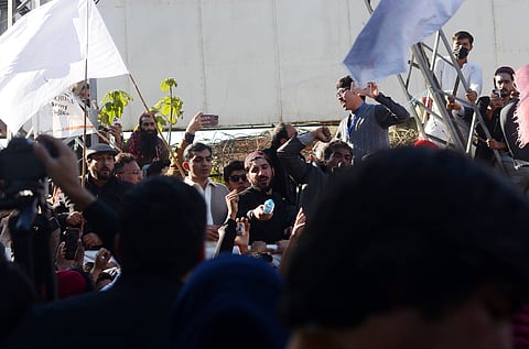 The Peshawar mosque blast is only the most recent instance of violence, highlighting the impact of increased militancy in the region. Supporters of the Awami National Party and the Pashtun Tahafuz Movement take part in a peace march to demand better security. February 2023. Photo: Pacific Press Agency / IMAGO