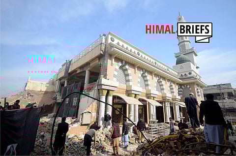 Aftermath of a bomb blast at a Mosque that killed 100 people in Peshawar on 30 January 2023. Photo: Pacific Press Agency / IMAGO