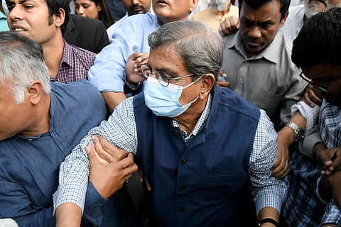 Matiur Rahman, the editor of Prothom Alo, secured anticipatory bail after being charged under the Digital Security Act. For Prime Minister Sheikh Hasina, especially with a general election approaching, Bangladesh’s lone independent vernacular daily is the ultimate target. Photo: NurPhoto / IMAGO