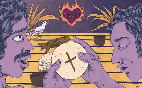 After being driven away by anti-homosexual stigma in their churches, some queer Indian Christians are slowly returning to the fold – helped by some churches’ efforts to make safe spaces for them. Illustration by Jose.