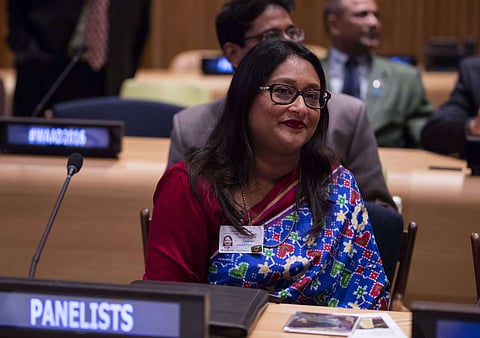 Saima Wazed, the daughter of Bangladesh’s prime minister Sheikh Hasina, at an autism awareness event at the UN Headquarters in New York in April 2016. Wazed’s nomination to the post of WHO-SEARO regional director has raised uncomfortable questions about potential nepotism and corruption.