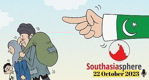 On 3 October, the Pakistan government issued an order asking all foreigners living in the country without legal status to leave within 28 days or face deportation. The order is expected to impact around 1.7 million Afghans living in Pakistan. Cartoon by Gihan de Chickera