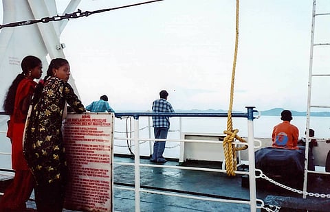 A ferry leaving Little Andaman. Since 2019, the Indian government’s top public-policy think tank has promoted a pair of development mega-projects that promise to transform – or devastate – Little Andaman and Great Nicobar. Photo courtesy Edith Mirante