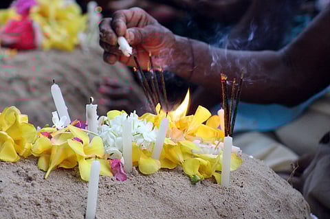 An event marking Mullivaikkal Remembrance Day, which commemorates those killed in the last stages of the Sri Lankan Civil War. Poetry by Tamil women poets in exile, including former combatants, shows them reclaiming an identity that has been stripped from them by defeat, detention and dislocation. Photo: Maatram / Wikimedia Commons
