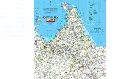 The Right-Side-Up Map of Southasia, designed by Himal Southasian in 1998. Go to our membership page to get your personal copy. Copyright Himal Southasian