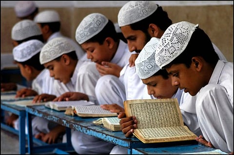 Students of Madarasa in Bhalwal, Pakistan.