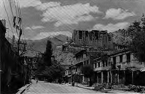 Empty street of Leh in September.