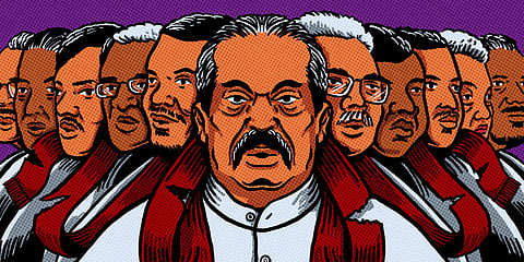 Graphic about Rajapaksas’ endless quest for power with 11 heads