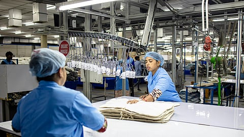 Textile Factory Workers in Production Line, India