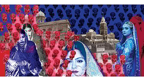 three pakistani brides graphic design