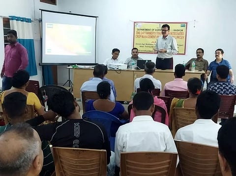 साली धान पर किसान प्रशिक्षण-सह-जागरूकता कार्यक्रम नागांव में आयोजित