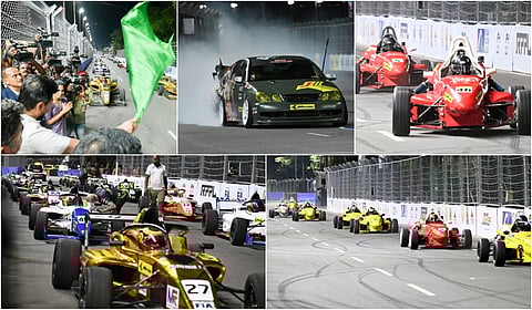 Formula 4 night street car racing at Chennai