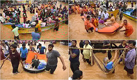 Andhra, Telangana Heavy rains affected and rescue operations