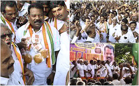congress protest at coimbatore on annapoorna hotel gst issse