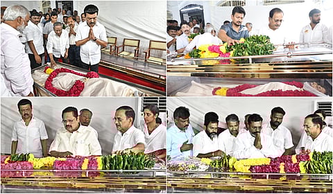 Leaders pay tribute to M.K.Muthu Photo Gallery