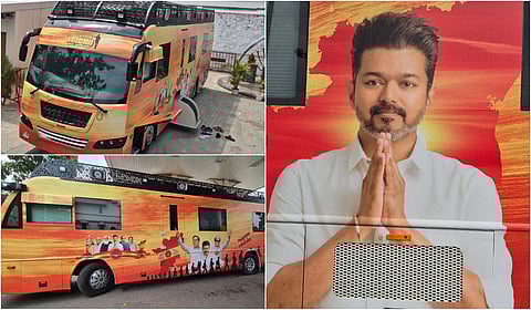 How is the TVK Vijay Election campaign vehicle