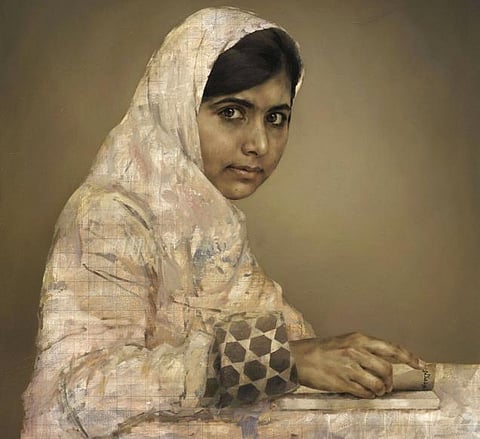 லண்டன் நேஷனல் கேலரியில் மலாலா ஓவியம்