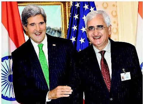 அமெரிக்காவில் சல்மான் குர்ஷித் - அமைச்சர் ஜான் கெர்ரியுடன் சந்திப்பு