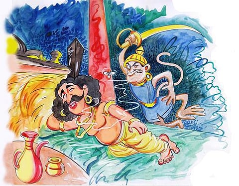 ஈயை விரட்டிய குரங்கு