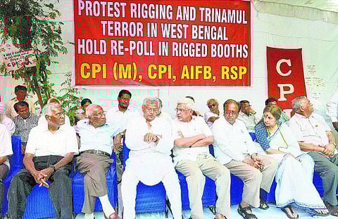 மே.வங்கத்தில் மறு தேர்தல் கோரி இடதுசாரி கட்சிகள் ஆர்ப்பாட்டம்