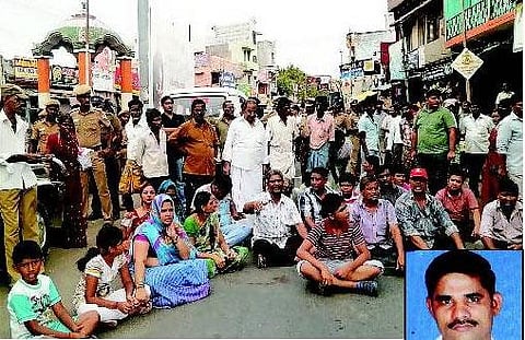 குடும்பக் கட்டுப்பாடு அறுவைச் சிகிச்சையில் மனைவி பலி: மிரட்டலால் கணவன் தற்கொலை - உறவினர்கள் சாலை மறியல்